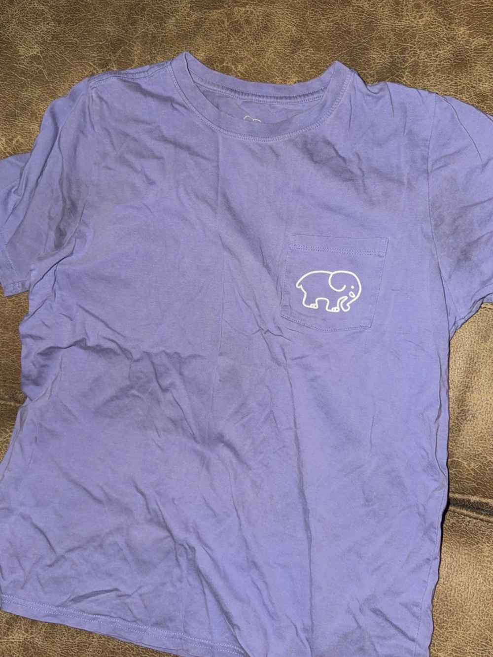 ivory ella Lilac Pocket Tee with White Elephant